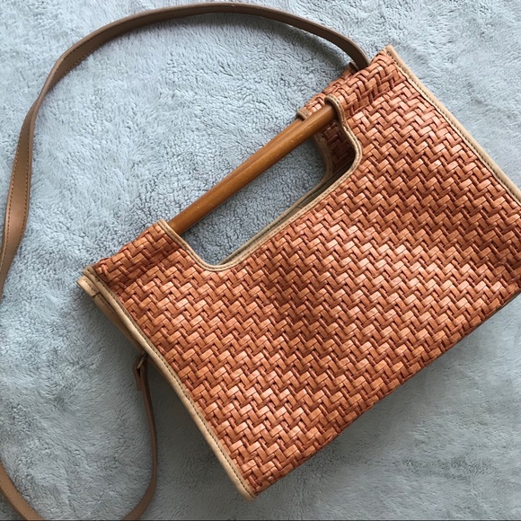 fossil basket weave bag